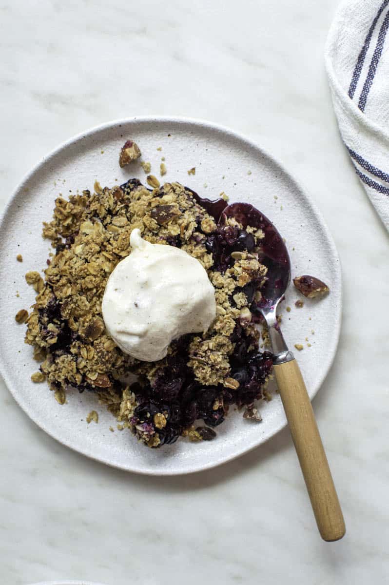 Healthier Blueberry Crisp Vegan Gluten free Sunglow Kitchen