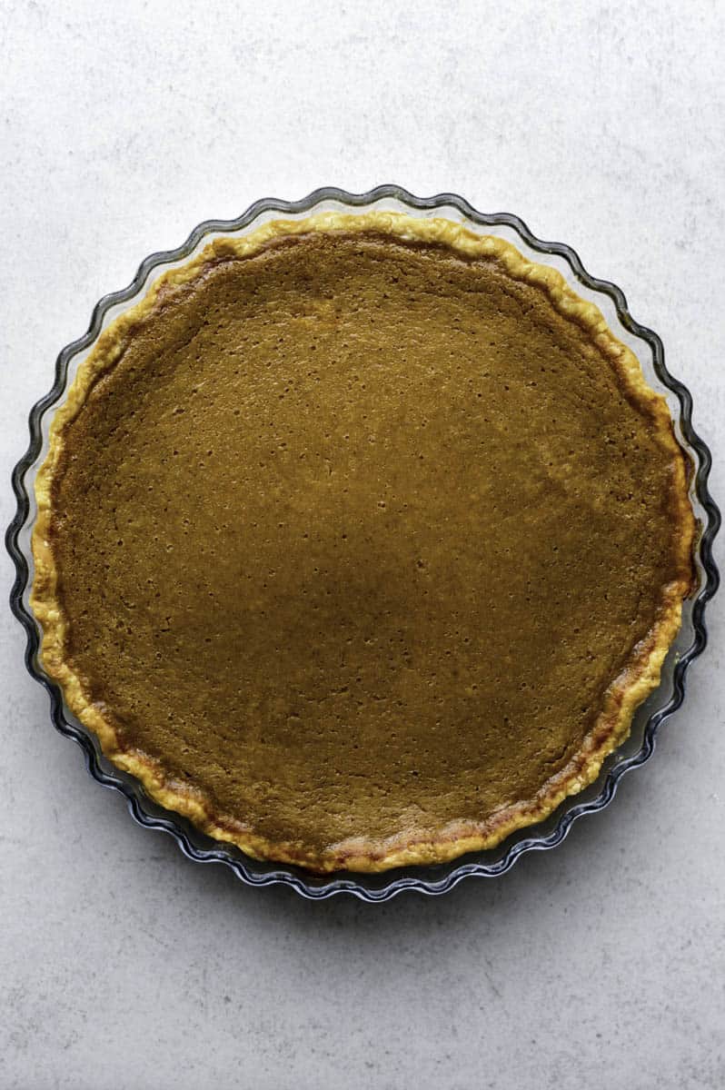 Baked pumpkin pie without evaporated milk.